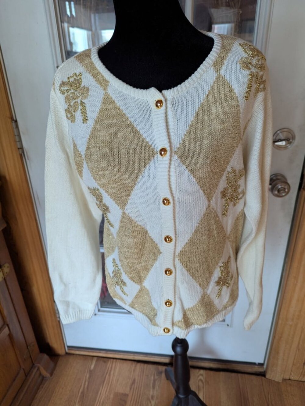 Cardigan Beautiful Gold/Cream size small